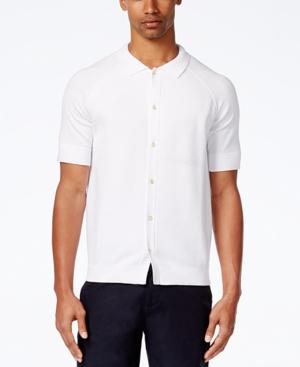 Sean John Men's Short-sleeve Button-front Sweater