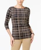 Charter Club Printed Button-detail Top, Created For Macy's