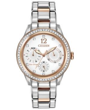 Citizen Women's Chronograph Eco-drive Silhouette Crystal Two-tone Stainless Steel Bracelet Watch 37mm Fd2016-51a