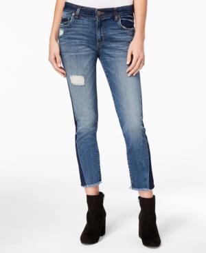 Sts Blue Cotton Ripped Colorblocked Jeans