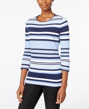 Karen Scott Striped Top, Only At Macy's