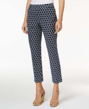 Charter Club Printed Cropped Straight-leg Pants, Only At Macy's