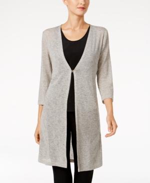 Kasper Textured Duster Cardigan
