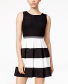 Speechless Juniors' Lace Colorblocked Fit & Flare Dress, A Macy's Exclusive