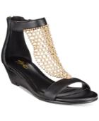 Thalia Sodi Tibby Gold-mesh Embellished Wedge Sandals, Only At Macy's Women's Shoes