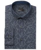 Bar Iii Men's Wear Me Out Slim-fit Indigo Vine-print Dress Shirt, Only At Macy's