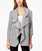 Calvin Klein Printed Open-front Ruffled Soft Jacket