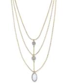 Inc International Concepts Gold-tone White Stone And Crystal Triple Row Necklace, Only At Macy's