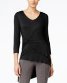 Cable & Gauge Faux-wrap Asymmetrical-hem Top