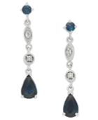 Sapphire (1-1/5 Ct. T.w.) And Diamond Accent Drop Earrings In 14k White Gold