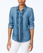 Tommy Hilfiger Chambray Ruffled Shirt, Only At Macy's