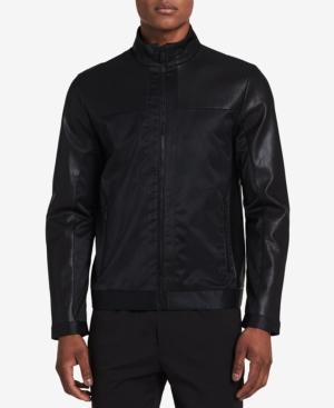 Calvin Klein Men's Faux Leather Mixed-media Jacket