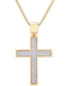 Diamond Cross 22 Pendant Necklace (1/2 Ct. T.w.) In 14k Gold-plated Sterling Silver