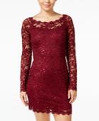 Sequin Hearts Juniors' Sequined Lace Bodycon Dress