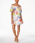 Trina Turk Savilla Cotton Off-the-shoulder Shift Dress