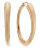 14k Rose Gold Over Sterling Silver Earrings, Large Oval Hoop Earrings