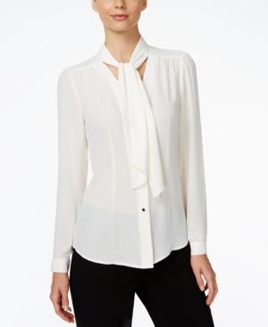 Tahari Asl Tie-neck Blouse