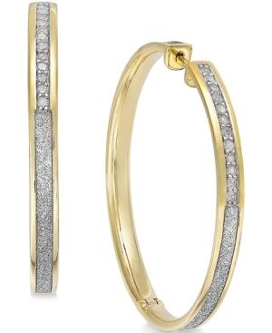Diamond Hoop Earrings (1/3 Ct. T.w.) In 14k Gold-plated Sterling Silver