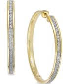 Diamond Hoop Earrings (1/3 Ct. T.w.) In 14k Gold-plated Sterling Silver