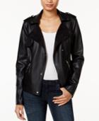Bar Iii Faux-leather Trench Moto Jacket, Only At Macy's