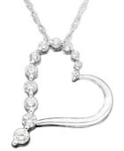 Diamond Journey Pendant Necklace In 14k White Gold (1/3 Ct. Tw.)