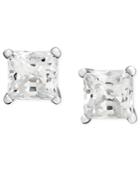 Diamond Earrings, 14k White Gold Near Colorless Princess Cut Diamond Studs (2 Ct. T.w.)
