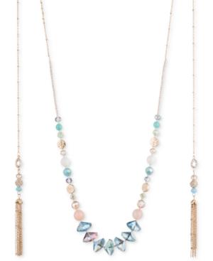 Lonna & Lilly Gold-tone Beaded Tassel Necklace