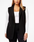 Calvin Klein Plus Size Notched-collar Open-front Vest