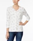 Charter Club Pineapple-print Cardigan, Only At Macy's
