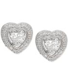 Giani Bernini Cubic Zirconia Heart Cluster Stud Earrings In Sterling Silver, Only At Macy's