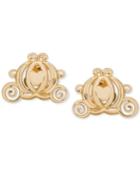 Disney Children's Cinderella Pumpkin Coach Stud Earrings In 14k Gold