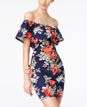 Crystal Doll Juniors' Off-the-shoulder Bodycon Dress