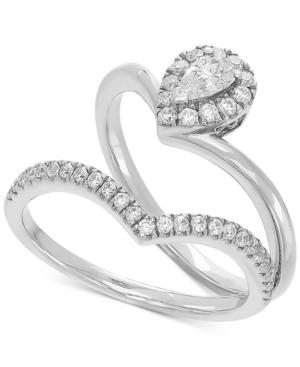 Diamond V Bridal Set (1/2 Ct. T.w.) In 14k White Gold