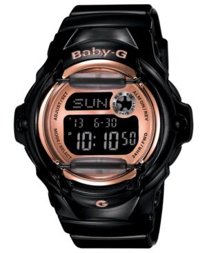 Baby-g Watch, Women's Digital Black Resin Strap 43x46mm Bg169g-1