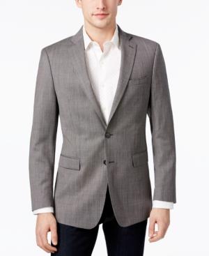 Calvin Klein Men's Slim-fit Black/white Micro-check Sport Coat