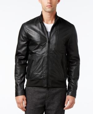 Armani Exchange Men's Blouson Leather Jacket