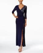 R & M Richards Lace Faux-wrap Dress