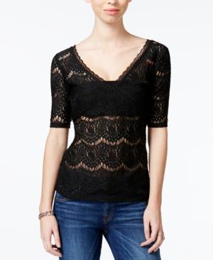 Guess Lynn Short-sleeve Lace Top