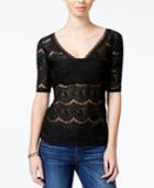 Guess Lynn Short-sleeve Lace Top
