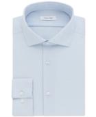 Calvin Klein Men's Steel Slim-fit Non-iron Performance Blue Tonal Print Dress Shirt