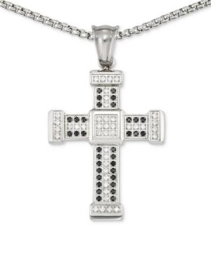 Legacy For Men By Simone I. Smith Men's Crystal Cross 24 Pendant Necklace In Stainless Steel
