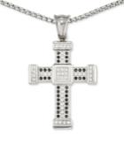Legacy For Men By Simone I. Smith Men's Crystal Cross 24 Pendant Necklace In Stainless Steel