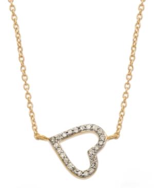 Diamond Sideways Heart Pendant Necklace In (1/6 Ct. T.w.)