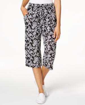 Karen Scott Cotton Printed Capri Pants, Only At Macy's