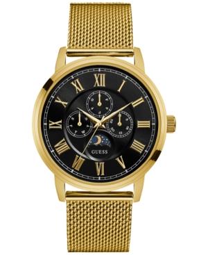 Guess Men's Gold-tone Stainless Steel Mesh Bracelet Watch 43mm U0871g2