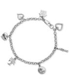 Family Charm Rolo-link Bracelet In Silver-plated Bronze