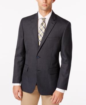Tasso Elba Linen-blend Navy Neat Classic-fit Sport Coat