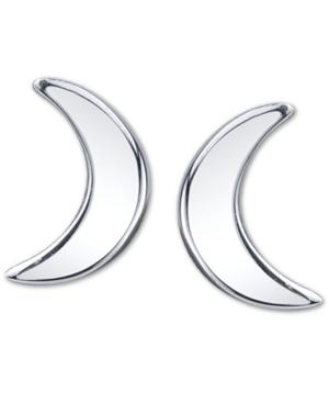 Unwritten Crescent Moon Stud Earrings In Sterling Silver