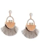 Guess Rose Gold-tone Stone & Pave Fringe Drop Earrings