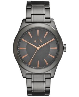 Ax Armani Exchange Men's Gunmetal Stainless Steel Bracelet Watch 44mm Ax2330